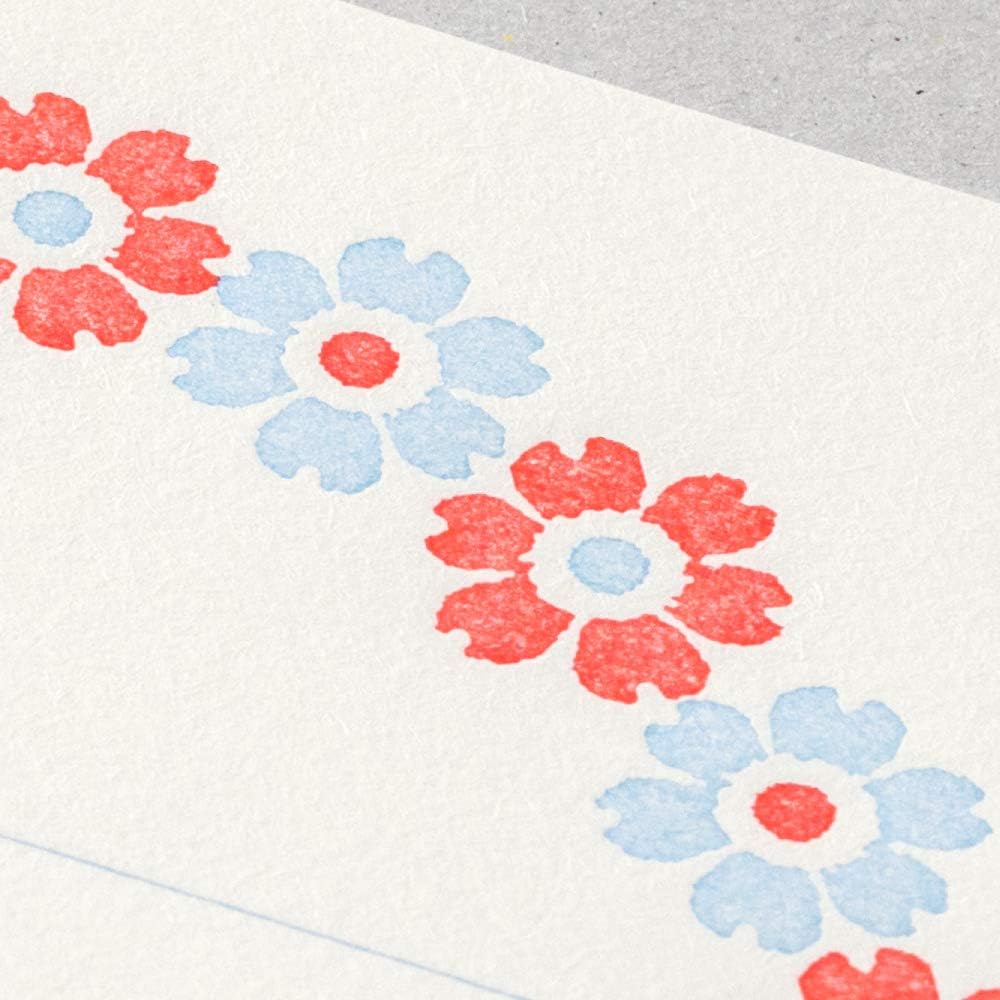 Letter Press, Blue Flower Frame