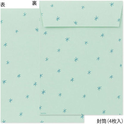 Midori 86636006 Letter Set with Stickers, 12 Stationery Notes, 4 Envelopes, Alpaca Pattern B