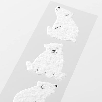 Midori 86640006 Letter Set with Stickers, 12 Stationery Notes, 4 Envelopes, Polar Bear Pattern A