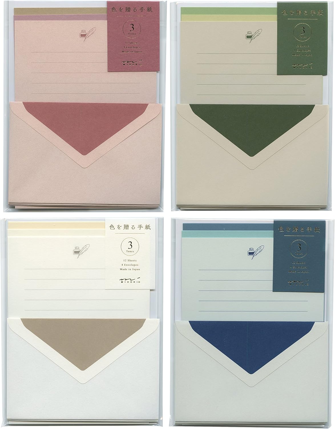 Midori 86914006 Letter Set, Gift Colors, White