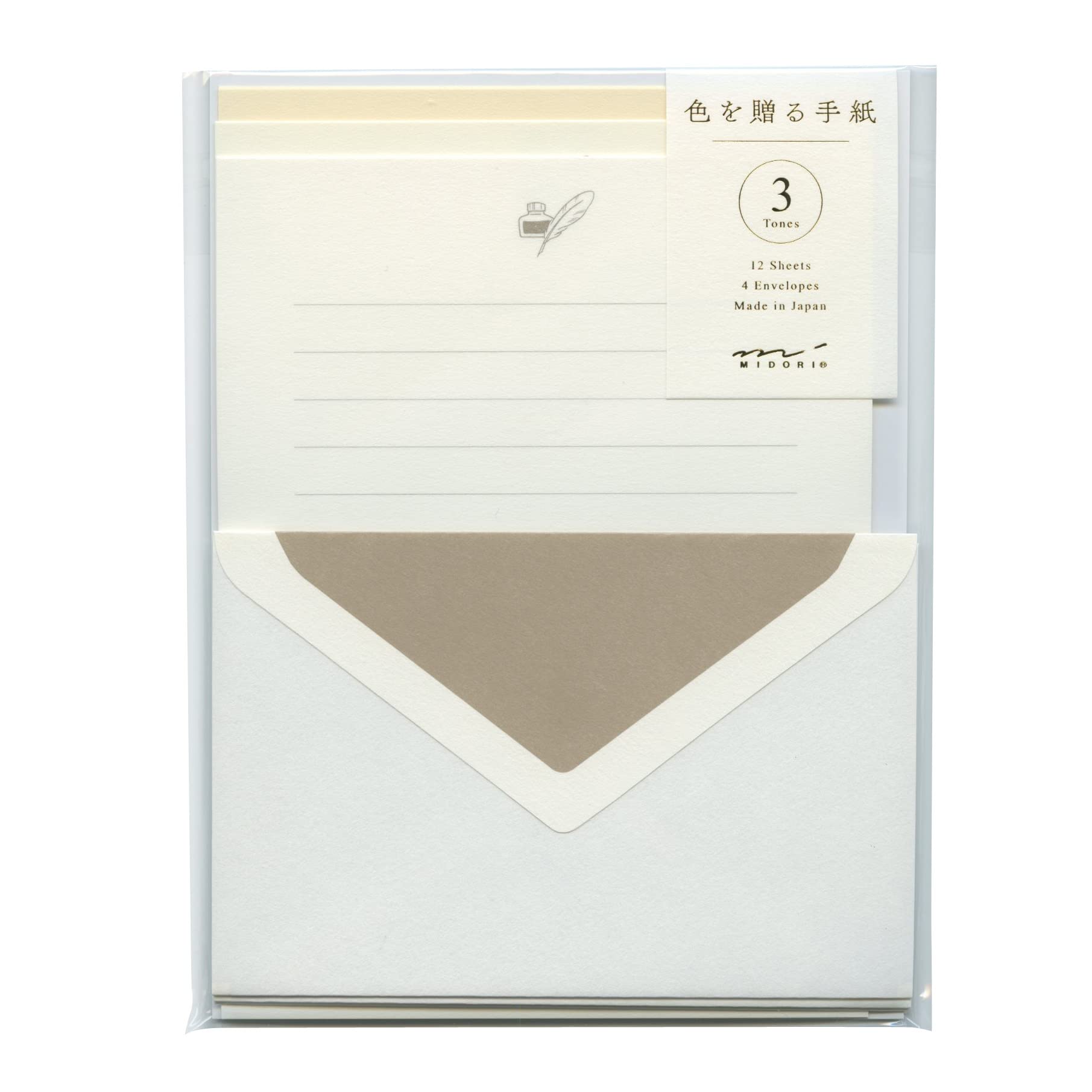 Midori 86914006 Letter Set, Gift Colors, White
