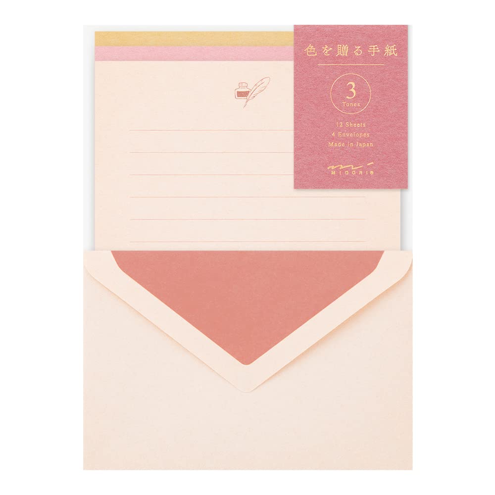 Midori 86915006 Letter Set, Gift Colors, Pink