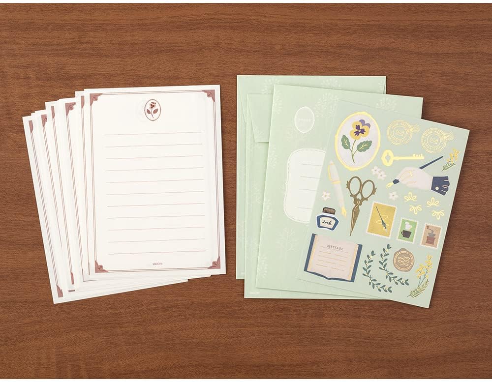 Midori 86923006 Letter Set, Collage, Stationery Pattern