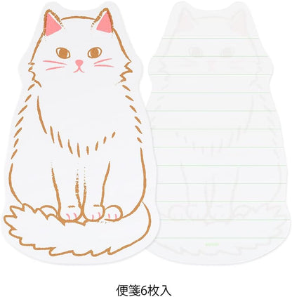 DESIGNPHIL 86924006 Midori Letter Set, Die Cut, Cat Pattern