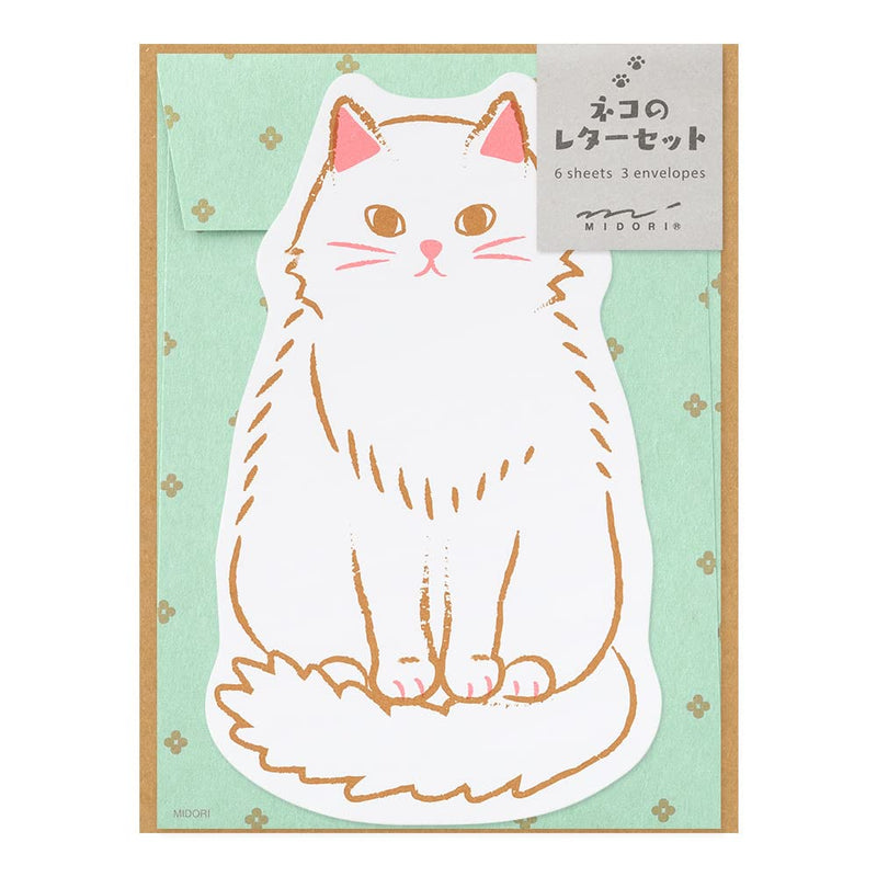 DESIGNPHIL 86924006 Midori Letter Set, Die Cut, Cat Pattern
