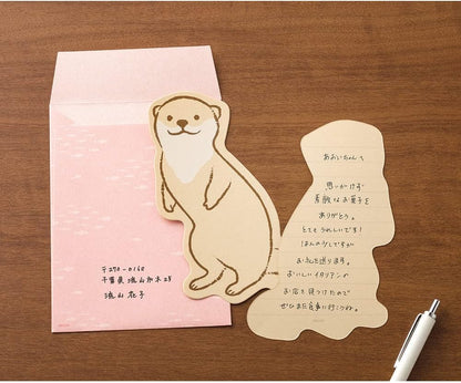 DESIGNPHIL 86927006 Midori Letter Set, Die Cut Otter Pattern