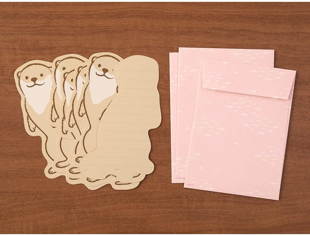 DESIGNPHIL 86927006 Midori Letter Set, Die Cut Otter Pattern