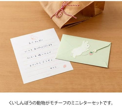 Midori 86934006 Mini Letter Set, 934 with Stickers, Rabbit Pattern