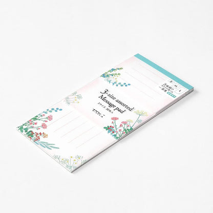 Midori 89517006 Single Writing Notes, 3 Sizes, Bouquet Pattern, 30 Sheets