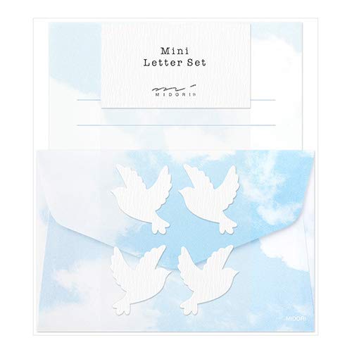Midori Mini Letter Set, Sky Blue Nokimochi 91802-608