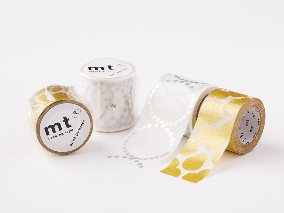 MT"Mina Perhonen Tambourine Grande" Washi Masking Tape - Silver