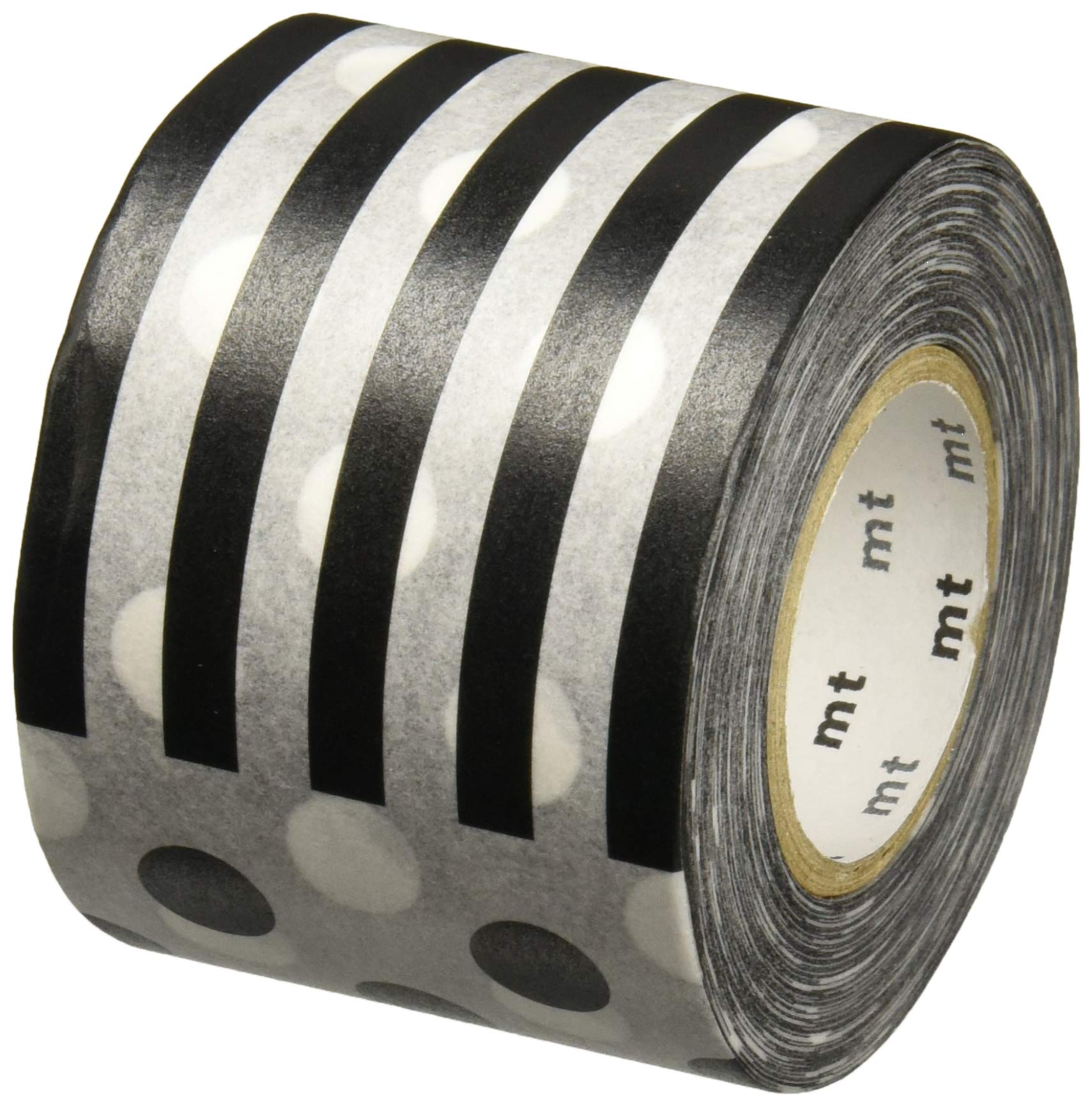 MT Pack Washi Paper Masking Tape: 1.8 in. x 17 yds. (Black/White Pattern