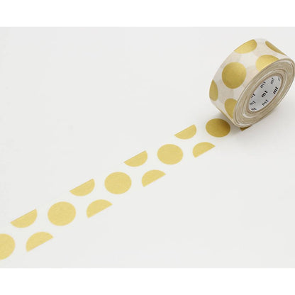 mt Pack Cinta adhesiva de papel Washi [MT Kamoi Kakoshi genuina/producida en Japó: 1 in. x 17 yds. (Dot Gold