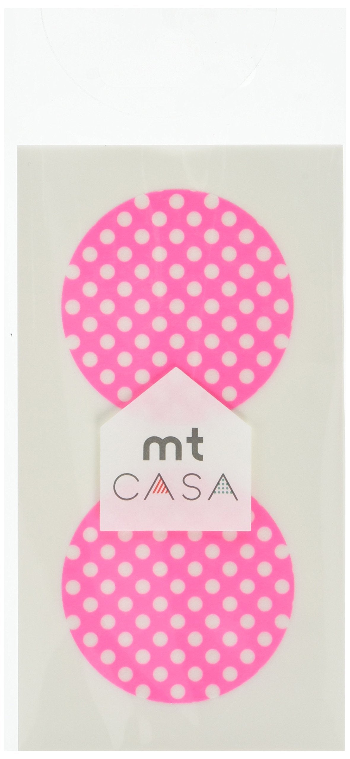 MT CASA 50 mm Seal Circle Sticker - Dot Pink Base (Pack of 10