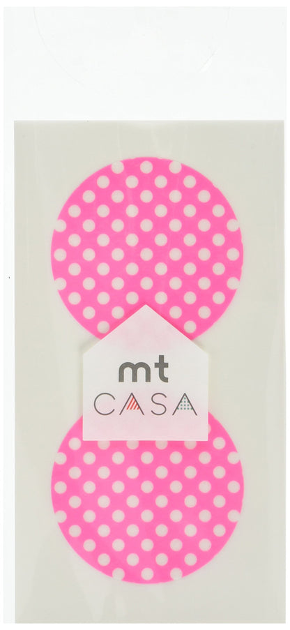 MT CASA 50 mm Seal Circle Sticker - Dot Pink Base (Pack of 10