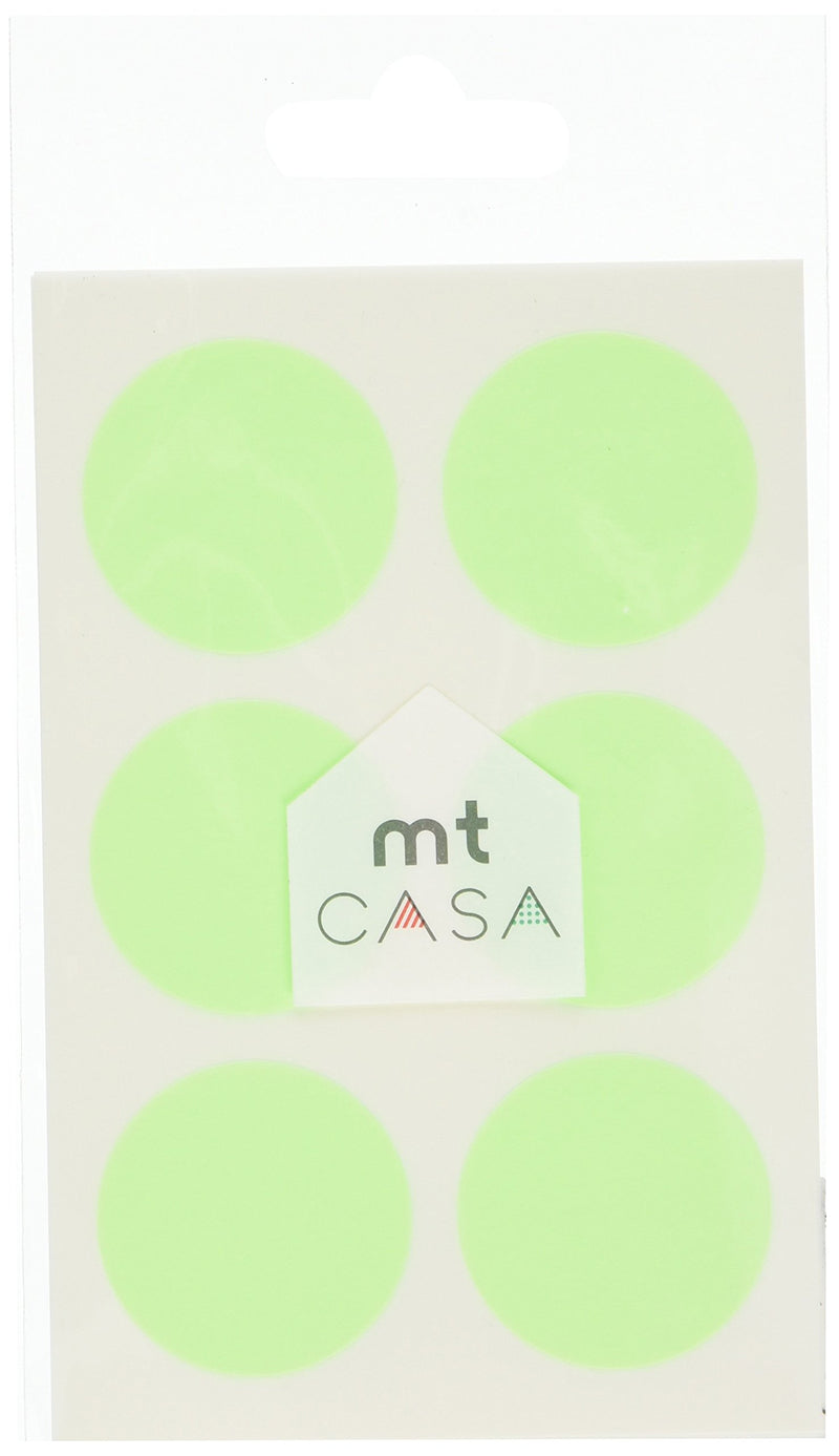 MT CASA 35 mm Seal Circle Sticker - Shocking Green (Pack of 30