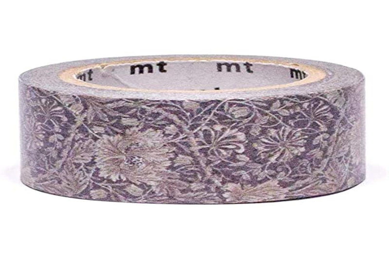 MT William Morris Pure Kamperfoelie & Tullip Zwarte Inkt Maskeertape 2,0 cm breed 7 m lang