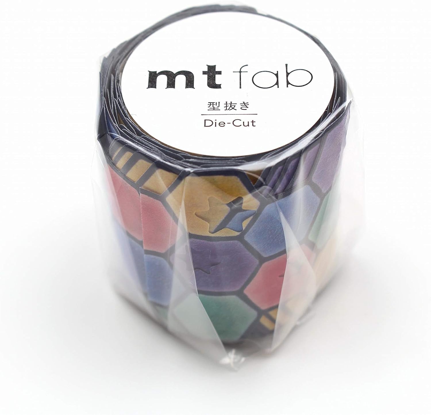 MT Fab 'Estrellas y Azulejos' - Cinta adhesiva troquelada Washi (45 mm x 3 m, 1 rollo