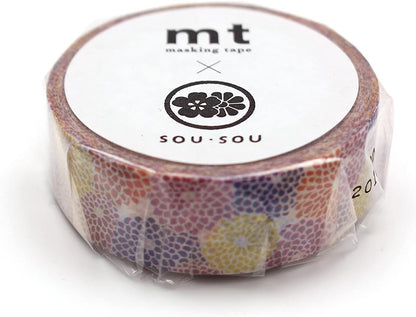 MT SOU SOU Washi Masking Tape 15mm x 7m - kiku zukushi