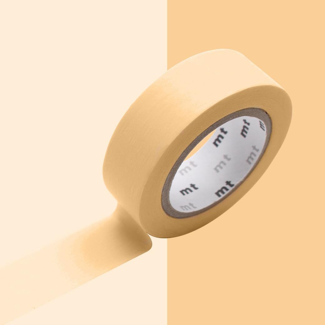 Masking Tape (MT) 1.5 cm, Plain, Pastel, Orange