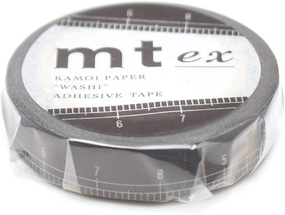 MT ex Washi Masking Tape 10mm x 7m - Black Ruler