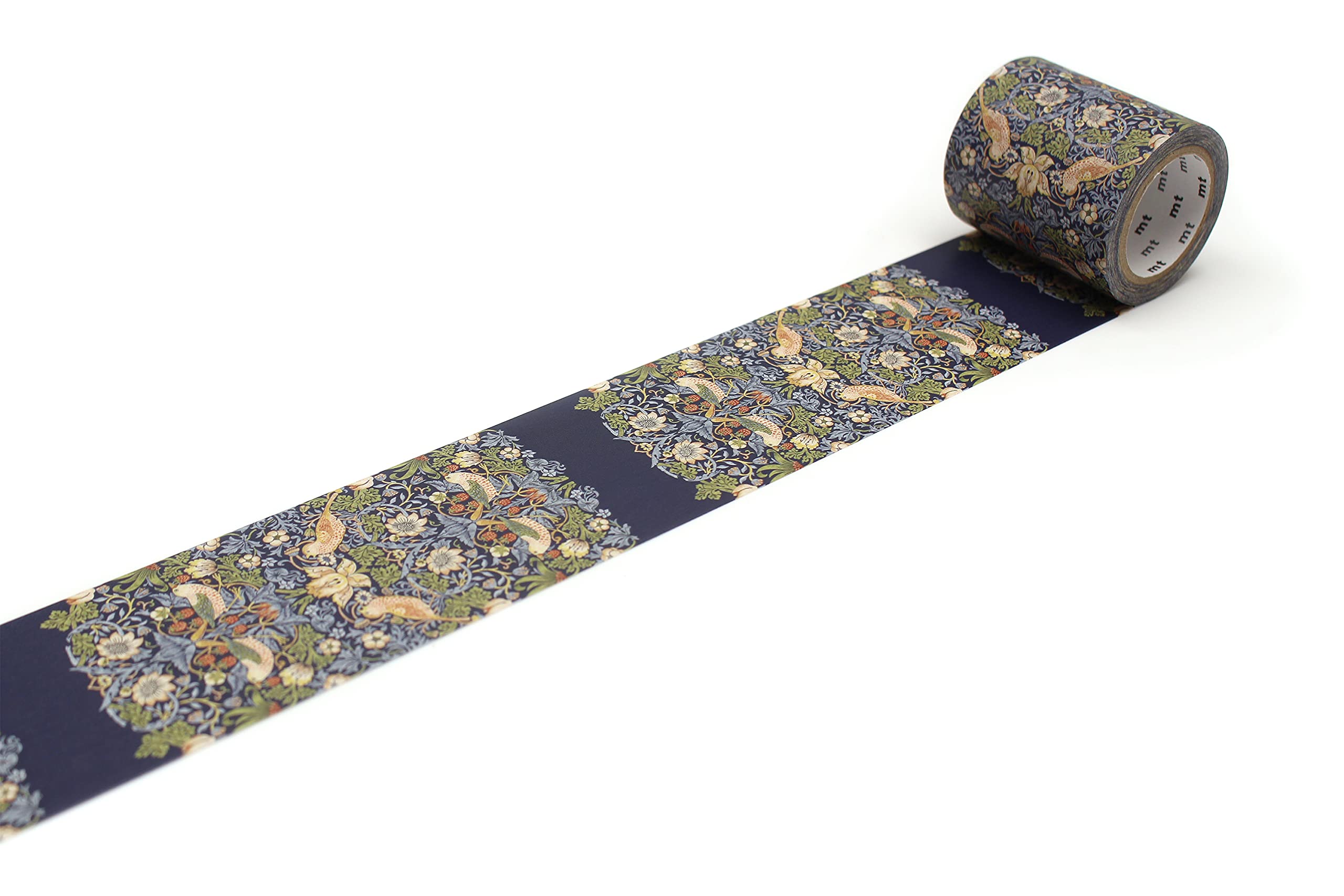 MT Morris & Co. Washi Masking Tape 50mm x 7m - Strawberry Thief Indigo/Mineral