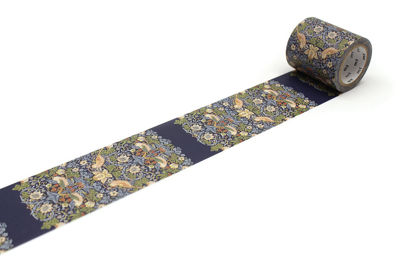 MT Morris & Co. Washi Masking Tape 50mm x 7m - Strawberry Thief Indigo/Mineral