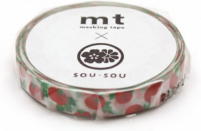 MT SOU SOU Washi Masking Tape 7mm x 7m - Tomato