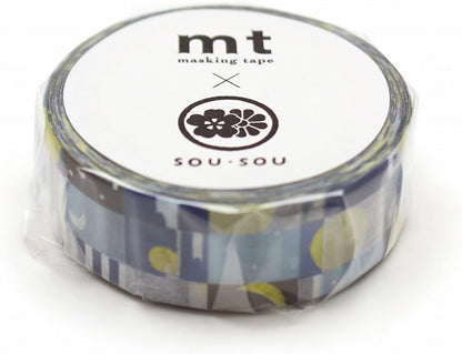 MT SOU SOU Washi Masking Tape 15mm x 7m - Moon and Stars