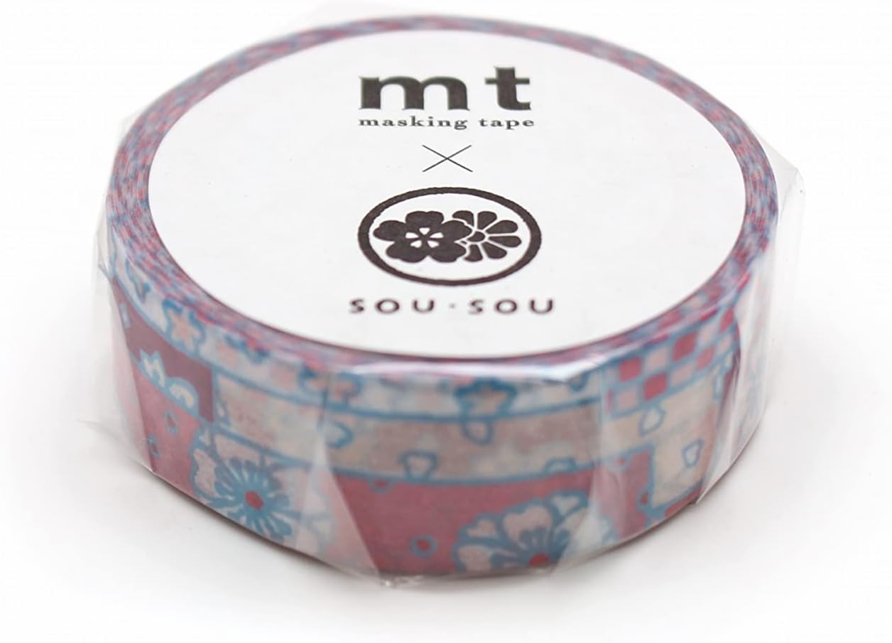 MT SOU SOU Washi Masking Tape 15mm x 7m - Multi Cherry Blossoms