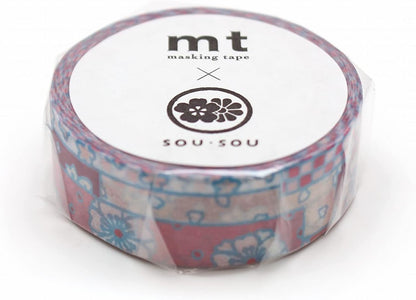 MT SOU SOU Washi Masking Tape 15mm x 7m - Multi Cherry Blossoms