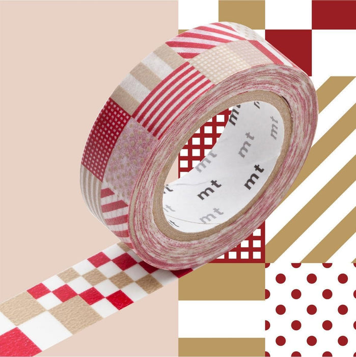 mt Washi Tape 1P deco 15mm x 7m Mix Red