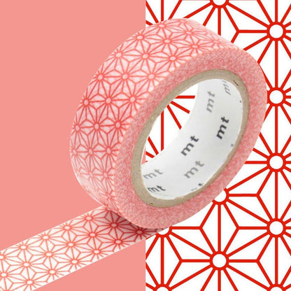 mt Asanoha Shuaka Washi Masking Tape Roll - Red