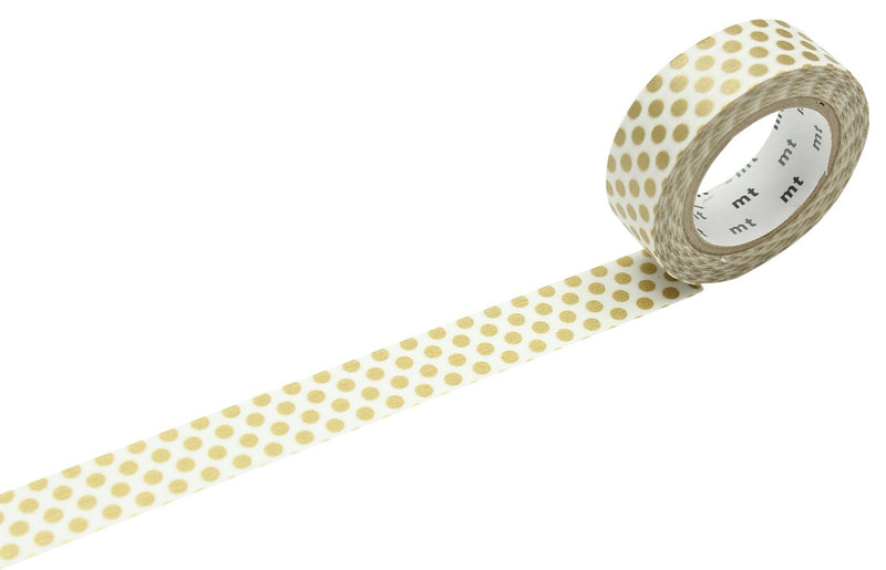mt Masking Tape 1P"Dot Gold 2" Washi Masking Tape - Gold