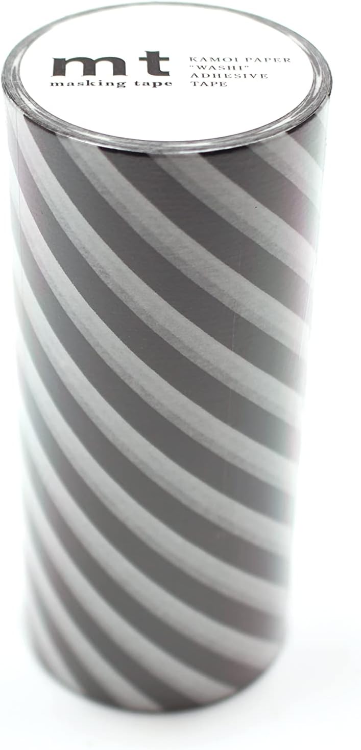 MT Tapes Stripe Black Washi Masking Tape 100mm - 1 Roll
