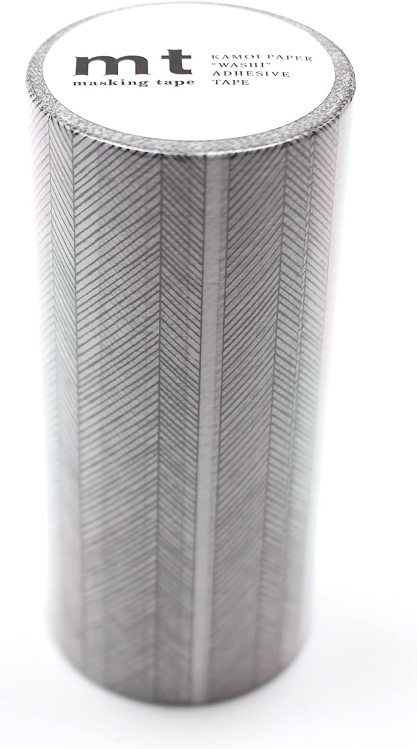 MT Tapes Stripe Script Border Monochrome Washi Masking Tape 100mm - 1 Roll