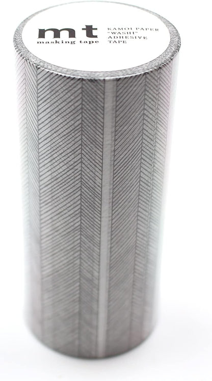MT Tapes Stripe Script Border Monochrome Washi Masking Tape 100mm - 1 Roll