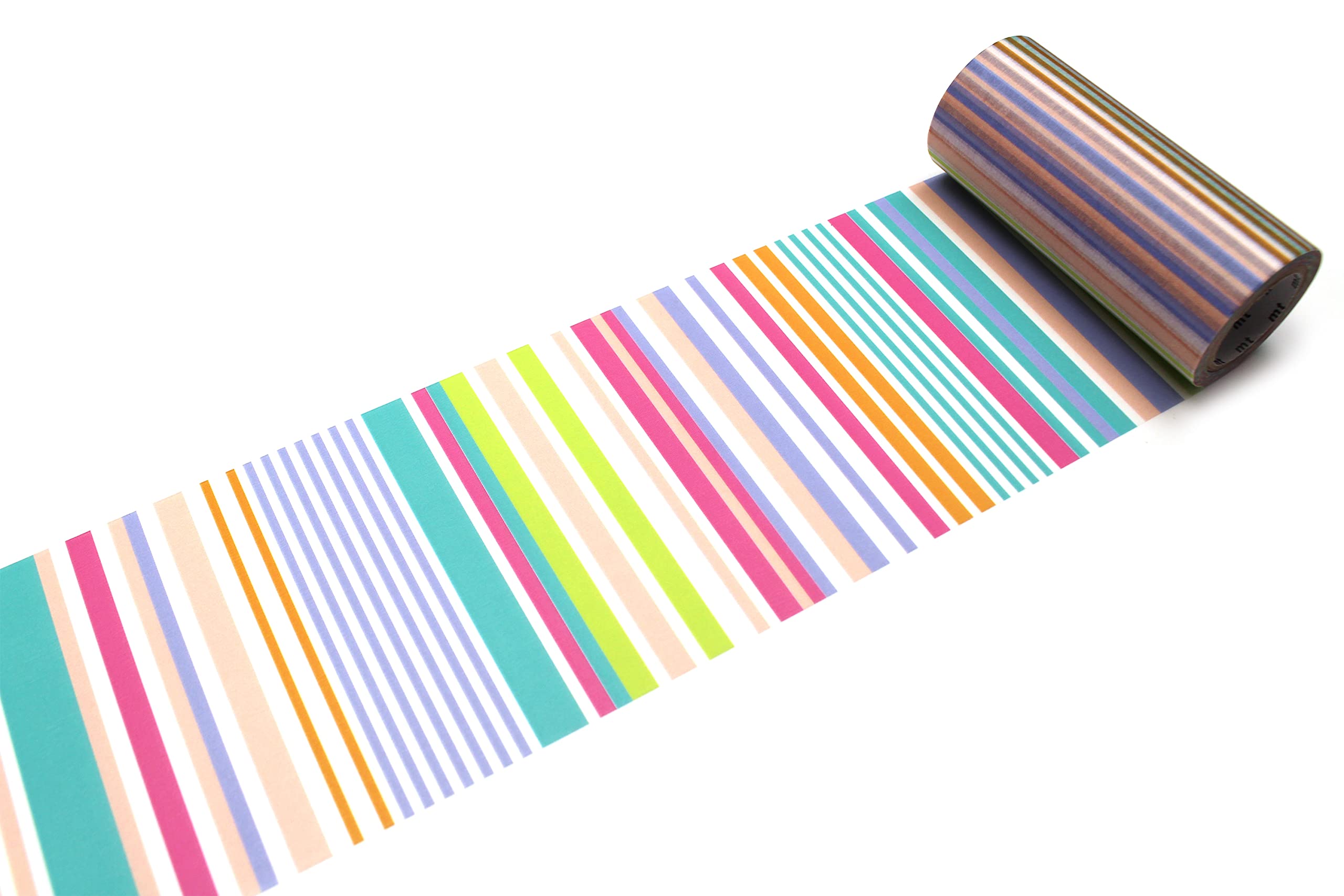 MT Tapes Stripe Multi Border Pastel Washi Masking Tape 100mm - 1 Roll