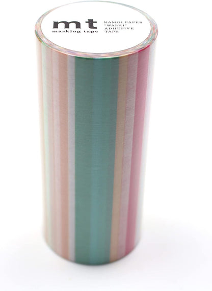 MT Tapes Stripe Multi Border Pastel Washi Masking Tape 100mm - 1 Roll