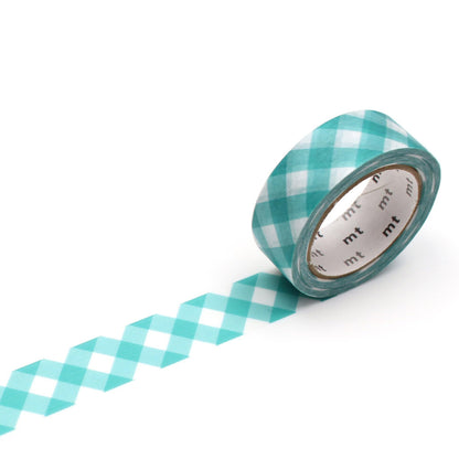 MT Patterns Washi Paper Masking Tape : 3/5 in. x 23 ft. (Thick Checkered Green