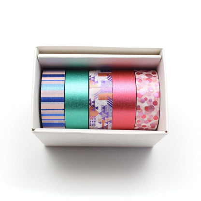 MT Washi Tape Gift Box : 0.3 in. x 23 ft. (Monotone 3) / 5-Pack