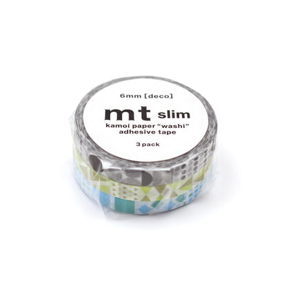 MT Slim Washi Paper Masking Tape : 0.24 in. x 23 ft. (Deco Line) / 3-Pack