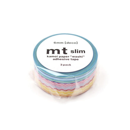 MT Slim Washi Paper Masking Tape : 0.24 in. x 23 ft. (Deco Line) / 3-Pack