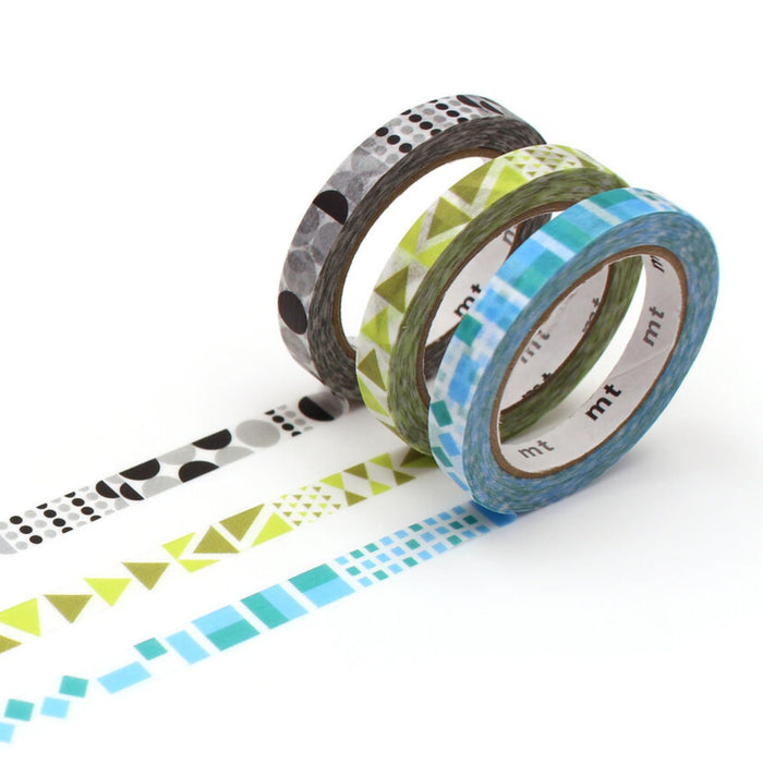 MT Slim Washi Paper Masking Tape : 0.24 in. x 23 ft. (Deco Geometric) / 3-Pack