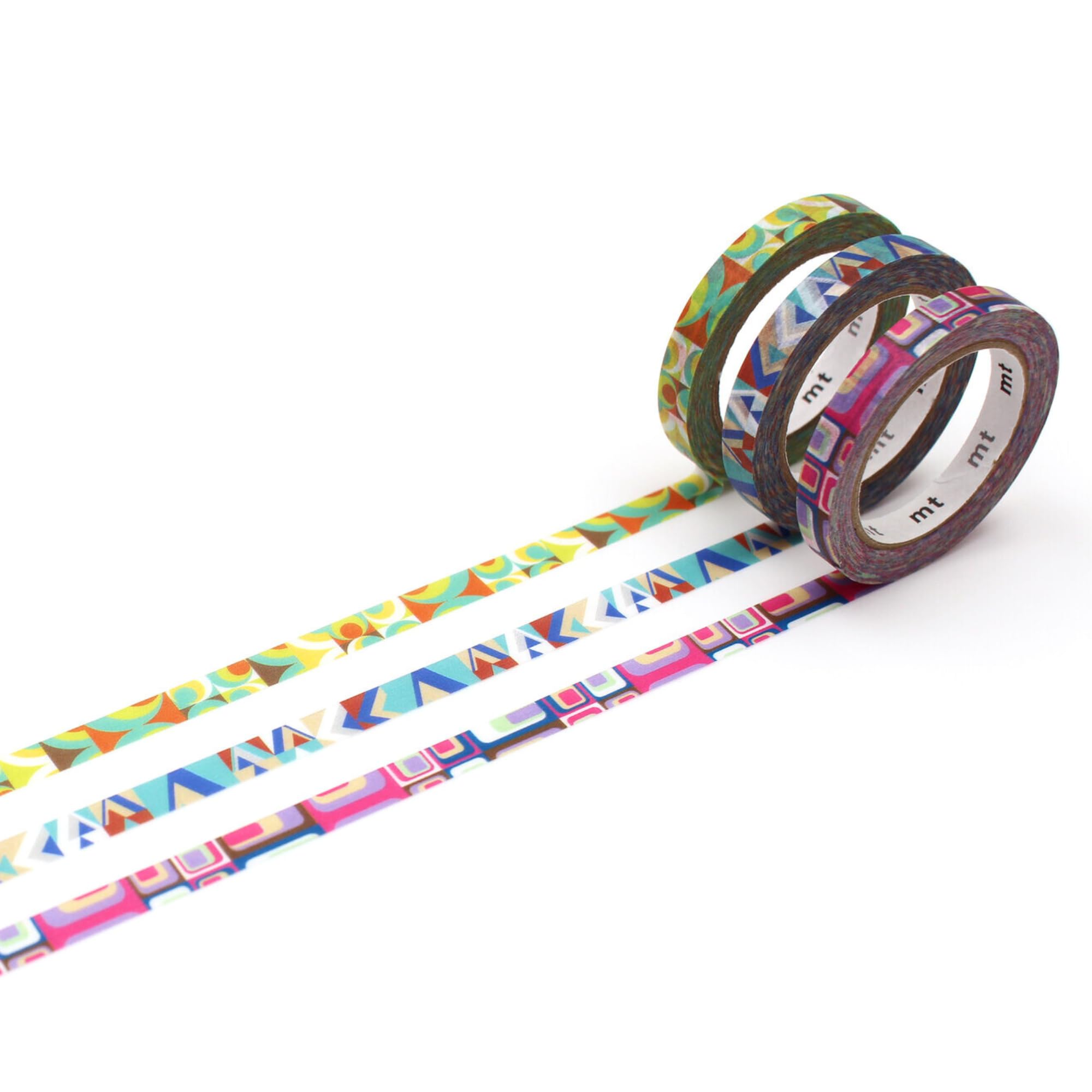 MT Slim Washi Paper Masking Tape : 0.24 in. x 23 ft. (Deco Retro) / 3-Pack