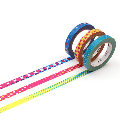 MT Slim Washi Paper Masking Tape : 0.24 in. x 23 ft. (Decor Moire) / 3-Pack