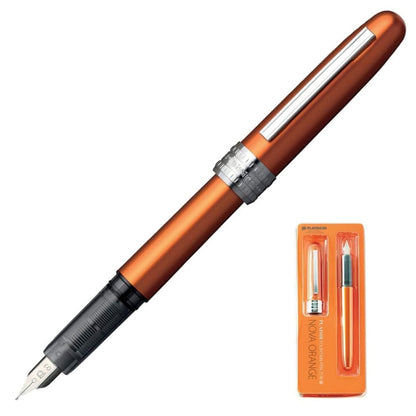 PLATINUM Plaisir PGB-1000#25 Fountain Pen/Nib Thicknesses: Fine/Colour: Nova Orange/Handmade/Plastic Packaging/Fountain Pen
