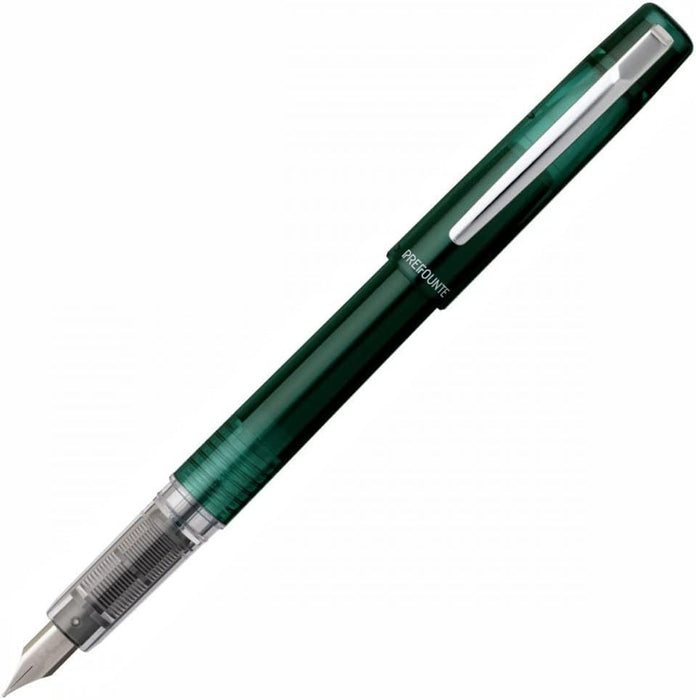 Platinum Prefounte Fine Fountain Pen - Dark Emerald