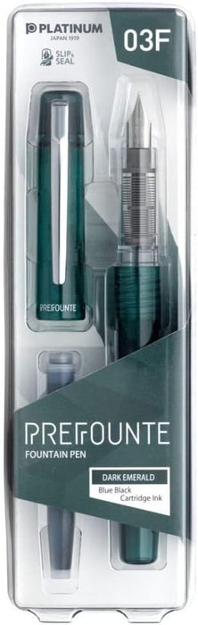 Platinum Prefounte Fine Fountain Pen - Dark Emerald
