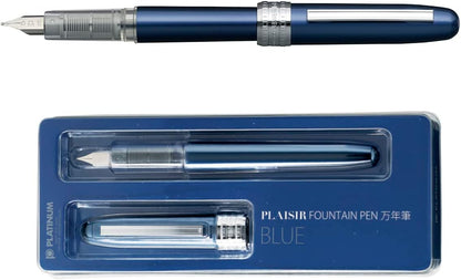 PLATINUM Plaisir PGB-1000#56 Fountain Pen/Nib Thicknesses: M Medium Medium/Colour: Blue/Blue/Blue/Handmade/Plastic Packaging/Fountain Pen